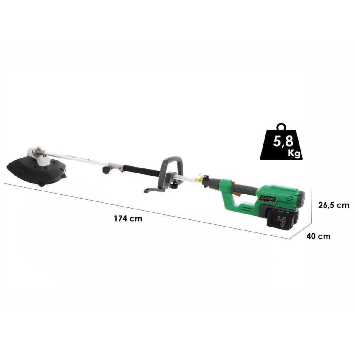 Decespugliatore a batteria iWorx 5 in 1 - Lame Tagliasiepi e motosega intercambiabili incluse + kit