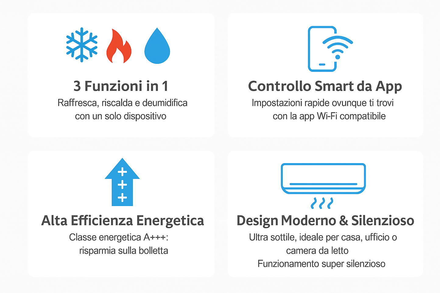 Condizionatore smart 3 in 1 - senza tubi esterni
