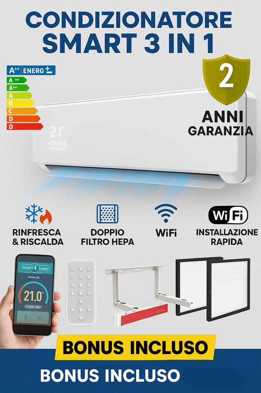 Condizionatore smart 3 in 1 - senza tubi esterni